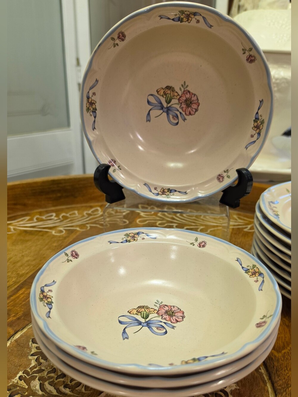 VTG International Tableworks Victoria Bowls Set of 4 Stoneware Country Cottage